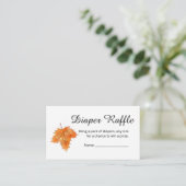 Windeln Raffle Fall Orange Rustikale braune Blätte Begleitkarte (Stehend Vorderseite)