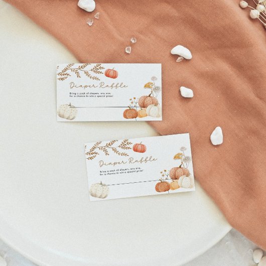 Windeln Raffle Fall Pumpkin Baby Dusche Mitteilungskarte