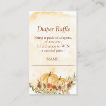 Windeln Raffle Fall Pumpkin Floral Baby Dusche