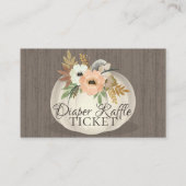 Windeln Raffle Floral Pumpkin Fall Baby Dusche Visitenkarte (Rückseite)