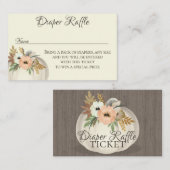 Windeln Raffle Floral Pumpkin Fall Baby Dusche Visitenkarte (Vorne/Hinten)