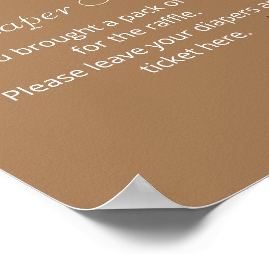 Windeln Raffle Game Fall Pumpkin Rustikal Brown Poster (Ecke)