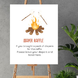 Windeln Raffle Game Smore Campfire Kinderdusche Poster