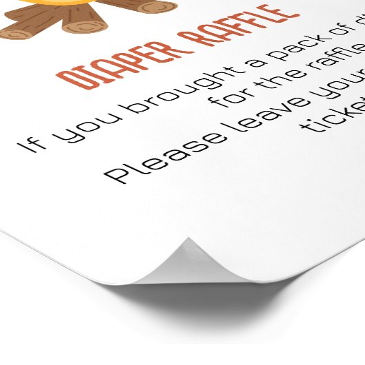 Windeln Raffle Game Smore Campfire Kinderdusche Poster (Ecke)