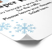 Windeln Raffle Game Winter Wunderland Schneeflocke Poster (Ecke)