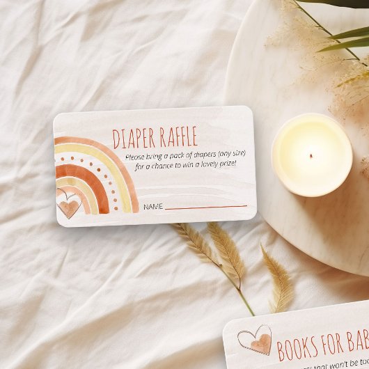 Windeln Raffle Gedicht Neutral Rainbow Baby Dusche Begleitkarte