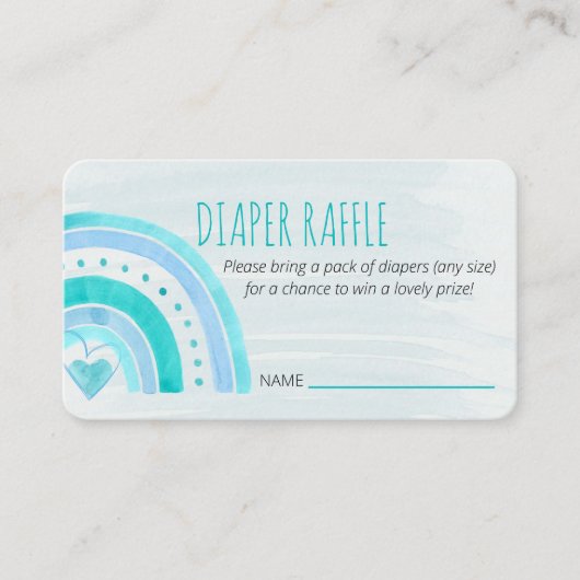 Windeln Raffle Gedicht Turquoise Rainbow Baby Dusc Begleitkarte (Vorderseite)