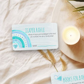 Windeln Raffle Gedicht Turquoise Rainbow Baby Dusc Begleitkarte