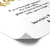 Windeln Raffle Gold Glitzer Babydusche Poster (Ecke)