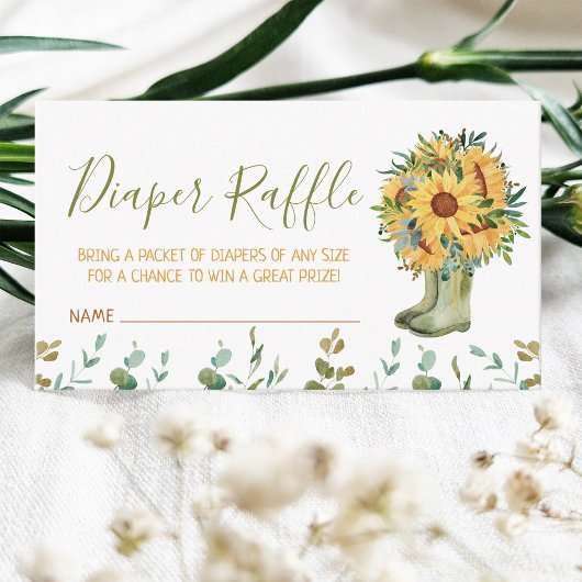 Windeln Raffle Green Rain Boots Begleitkarte