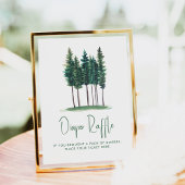 Windeln Raffle Green Rustic Pine Trees Baby Dusche Poster