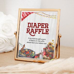 Windeln Raffle GRILLEN Hinterhof Rustikale Babydus Poster