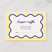 Windeln Raffle Hand Drawn Blau & Gelb Italienisch Begleitkarte (Vorderseite)