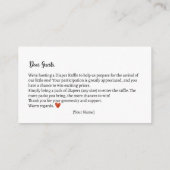 Windeln Raffle Herbst Teddy Bear Babydusche Begleitkarte (Rückseite)