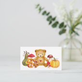 Windeln Raffle Herbst Teddy Bear Babydusche Begleitkarte (Stehend Vorderseite)