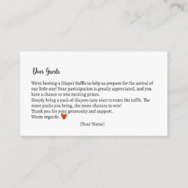 Windeln Raffle Herbst Teddy Bear Babydusche Begleitkarte