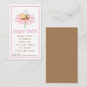 Windeln-Raffle-Hummel und Blume Begleitkarte (Vorne/Hinten)