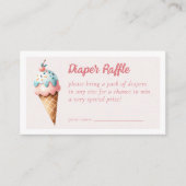 Windeln Raffle Ice Cream Baby Dusche Begleitkarte (Vorderseite)