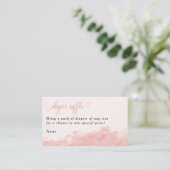 Windeln Raffle Ink Wash Texture Pink Baby Dusche Begleitkarte (Stehend Vorderseite)