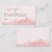 Windeln Raffle Ink Wash Texture Pink Baby Dusche Begleitkarte (Vorne/Hinten)