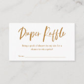 Windeln-Raffle-Kalligrafie-Neutral-Babydusche Begleitkarte (Vorderseite)