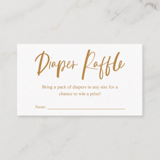 Windeln-Raffle-Kalligrafie-Neutral-Babydusche Begleitkarte (Vorderseite)