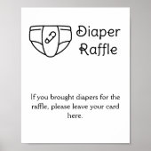 Windeln-Raffle-Karte abziehen Babydusche-Schild Poster (Vorne)