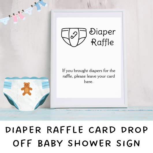 Windeln-Raffle-Karte abziehen Babydusche-Schild Poster
