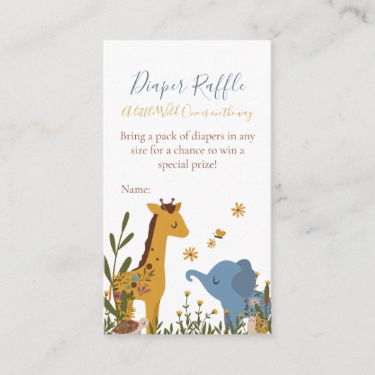 Windeln Raffle Kleine Wild One Niedliche Babydusch Begleitkarte (Vorderseite)