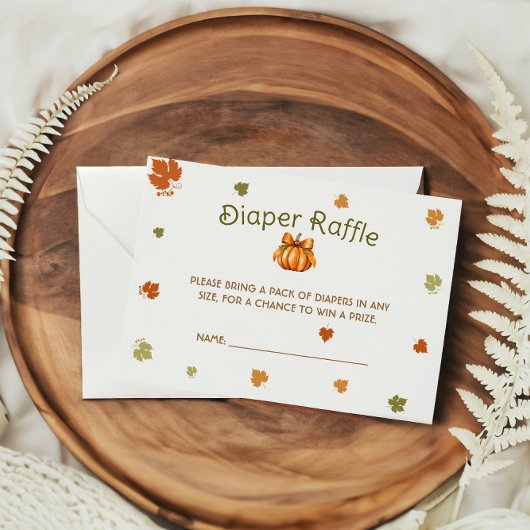 Windeln Raffle Modern Fall Pumpkin Baby Dusche Begleitkarte