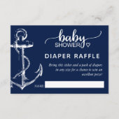 Windeln Raffle Nautical Anchor Kinderdusche Begleitkarte (Vorderseite)