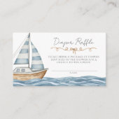 Windeln Raffle Nautical Baby Dusche Begleitkarte (Vorderseite)