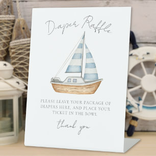 Windeln Raffle Nautical Baby Dusche Sockelschild
