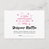 Windeln Raffle Pink Girl Duschkarte Begleitkarte (Vorderseite)