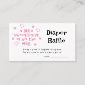 Windeln Raffle Pink Girl Duschkarte Begleitkarte (Vorderseite)