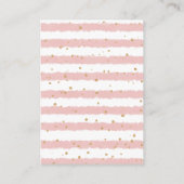 Windeln Raffle Pink Gold Floral Elephant Begleitkarte (Rückseite)