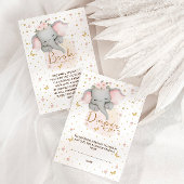 Windeln Raffle Pink Gold Floral Elephant Begleitkarte