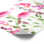 Windeln Raffle Pink Wildblume Babydusche Poster (Ecke)