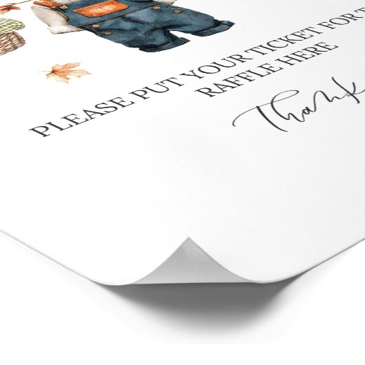 Windeln Raffle Pumpkin Baby Dusche Fall Poster (Ecke)