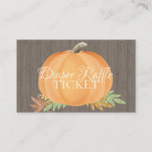 Windeln Raffle Pumpkin Fall Baby Dusche Visitenkarte (Rückseite)