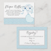 Windeln Raffle Registry Elephant Boy Baby Shower Begleitkarte (Vorne/Hinten)