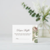 Windeln Raffle Rustic Floral Moderne Dusty Rose Ba Begleitkarte (Stehend Vorderseite)