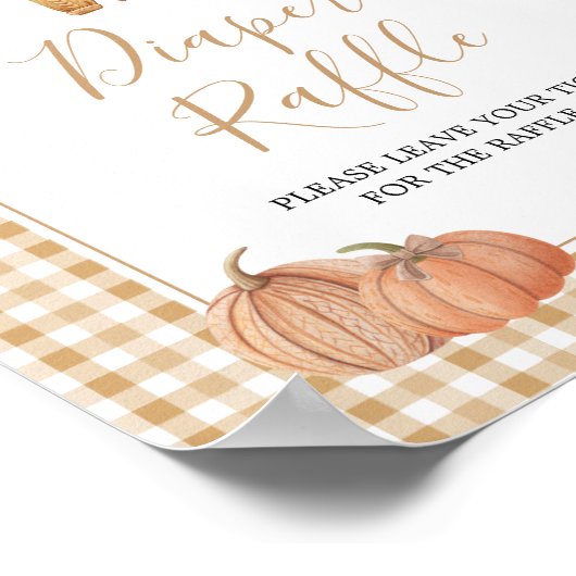 Windeln Raffle Rustic Pumpkin Fall Babydusche Poster (Ecke)