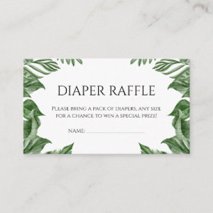 Windeln Raffle Safari Tiere Tropical Baby Dusche Begleitkarte