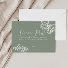 Windeln-Raffle-Sage Green Baby-Duschkarte Mitteilungskarte