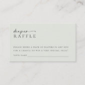 Windeln Raffle Sage Green Minimalistisch Baby Dusc Begleitkarte (Vorderseite)