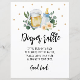 Windeln Raffle Schild Game Baby Braut Grünpflanzen