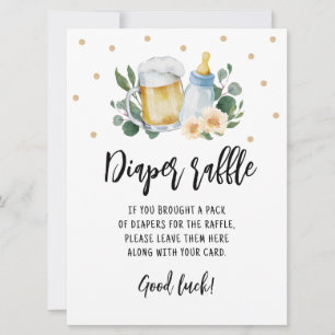 Windeln Raffle Schild Game Baby Braut Grünpflanzen Einladung