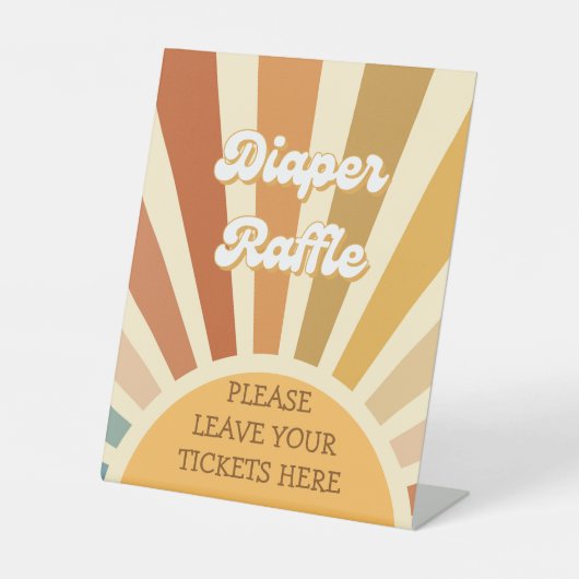 Windeln Raffle Schild Hier Oh Baby Blume Bloom (Vorderseite)