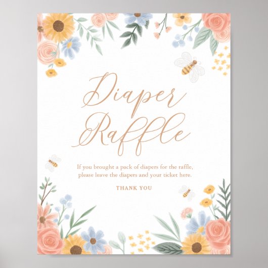 Windeln Raffle Schild Sweet wie Bier Baby Dusche (Vorne)